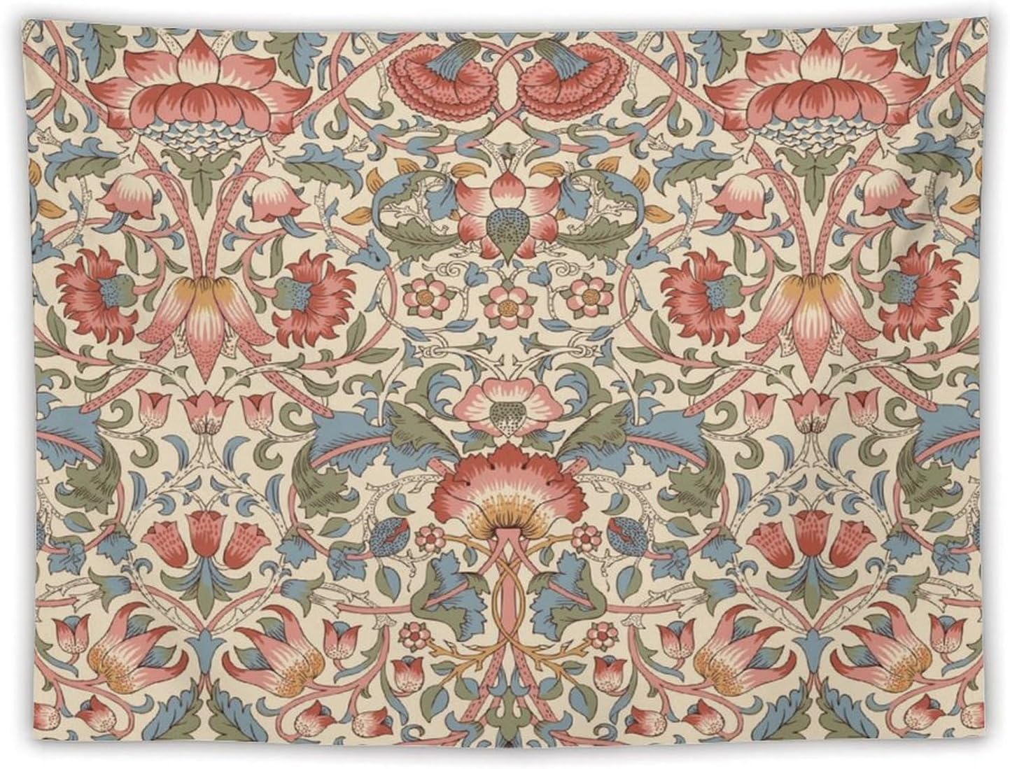 William Morris Tapestry, Vintage Rustic Art Botanical Floral Tapestries Wall Wall Hanging Aesthetic for Bedroom Living Room Nursery 80"x60"