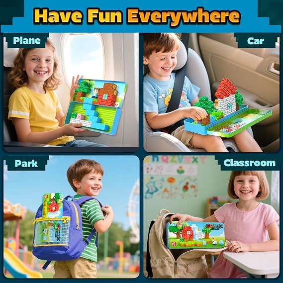 Magnetic Blocks Kids Travel Toys with Portable Metal Tin Montessori Building Blocks STEM Magnet Magnetic Tiles Toddler Kids Toys for 3+ Year Old Boys & Girls, Classroom Must Haves Creative Gift