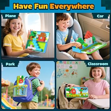 Magnetic Blocks Kids Travel Toys with Portable Metal Tin Montessori Building Blocks STEM Magnet Magnetic Tiles Toddler Kids Toys for 3+ Year Old Boys & Girls, Classroom Must Haves Creative Gift