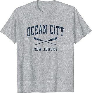 Ocean City New Jersey Vintage Nautical Paddles Sports Oars T-Shirt