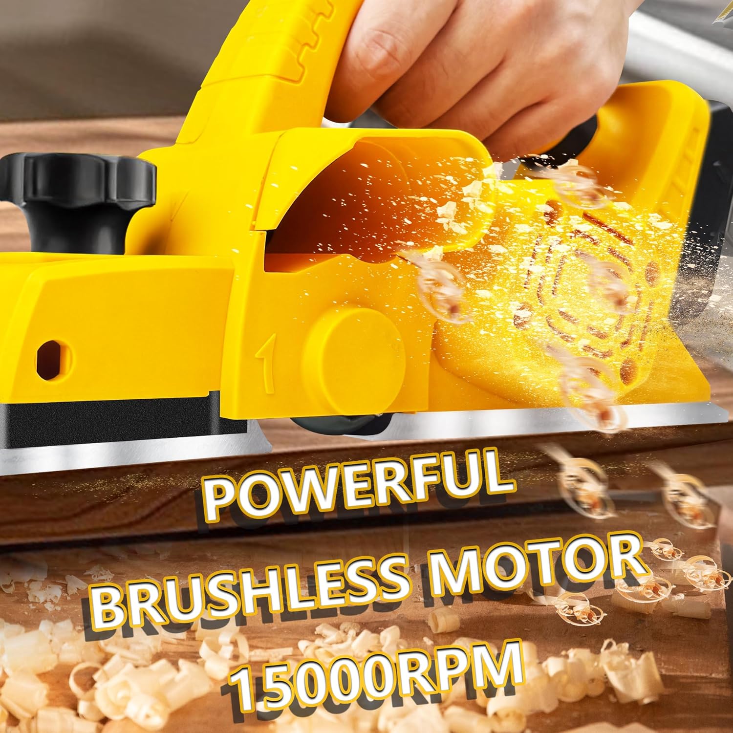 Cordless Brushless Handheld Planer Compatible with Dewalt 20V MAX Battery, 3-1/4″, 15000 RPM, Power Planer Tool Only (No Battery), Electric Wood Planer for Woodworking, Carpenter and Home DIY