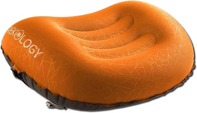 Trekologia Ultralekka nadmuchiwana poduszka podróżna na kemping - ALUFT 2.0 Kompaktowa, kompaktowa, wygodna, ergonomiczna poduszka pompująca do podparcia szyi i lędźwi podczas obozu, wędrówek, plecaków