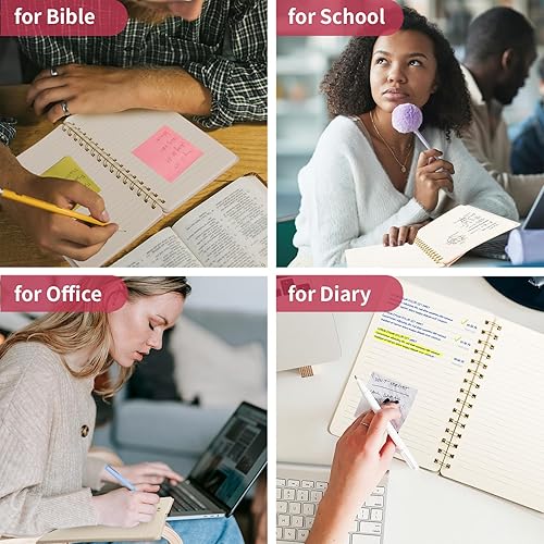 Miniatura 8 de cuaderno con espiral, 6.10 x 8.19 pulgadas, cuaderno rayado con bolsillos interiores y 160 páginas, tapa de cuero sintético, cuaderno de negocios,