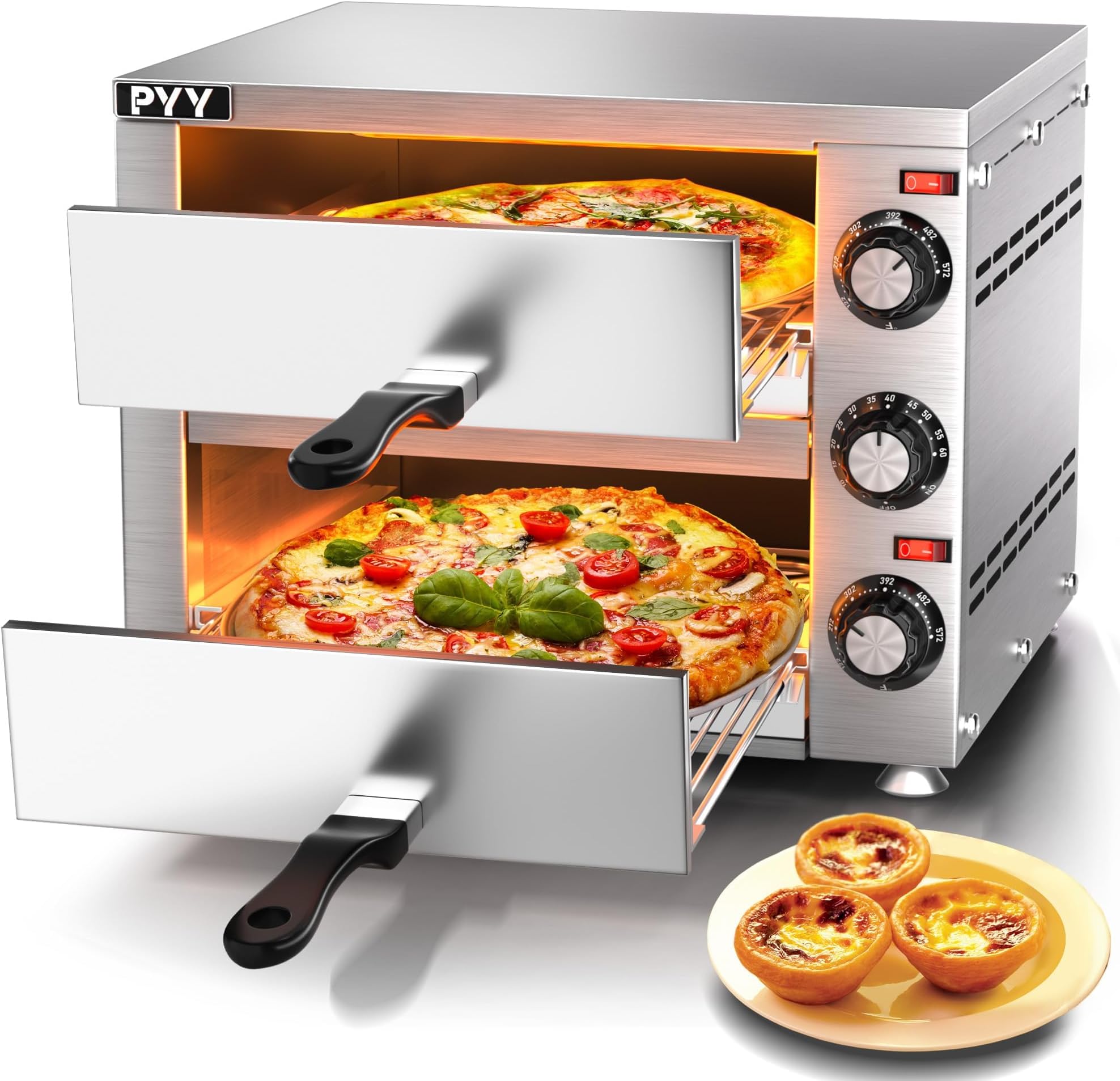 VEVOR Commercial Pizza Oven Countertop, 14" Double Deck