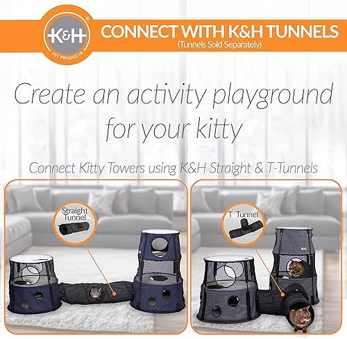 Miniatura 3 de K&H Pet Products Cat Tower - Condominio de árbol para gatos de interior, moderna y bonita cama hamaca para gatos, centro de actividades para gatitos