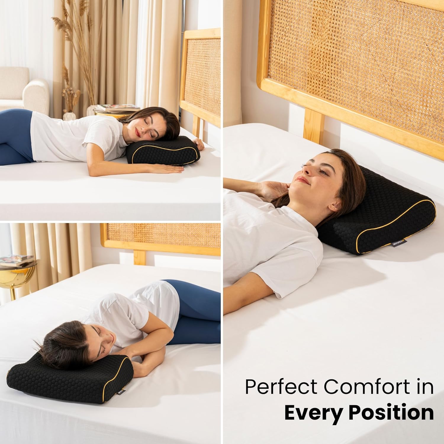 Memory Foam Travel Pillow with Washable Cover & Carry Bag – Compact, Soft & Breathable Neck Pillow for Airplane, Camping & Car (Black- Without Spare Cover, 13.8x11.8x3.9/3.1 inches)