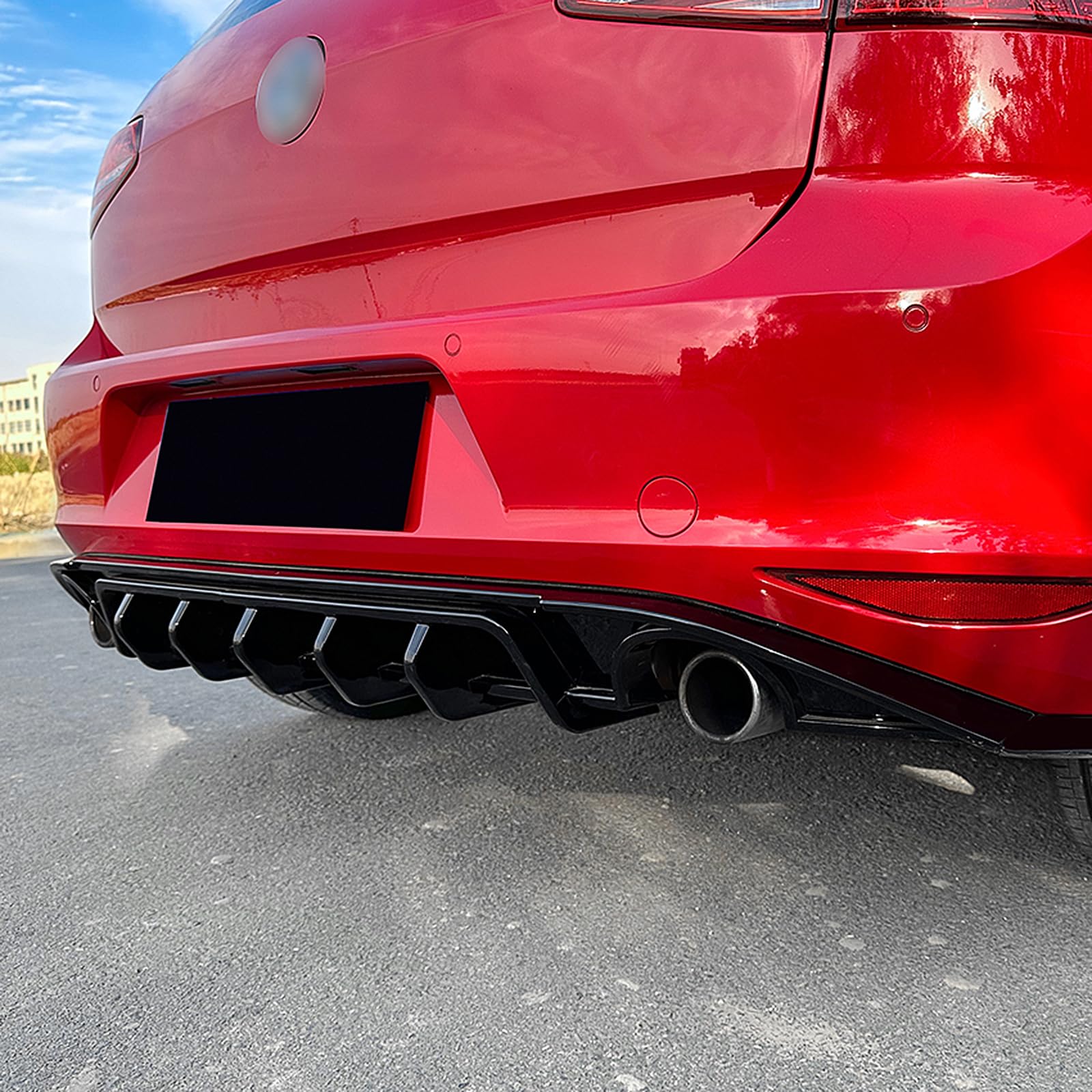 Diffusore per paraurti posteriore auto con copertura a labbro per Volkswagen Golf 7 MK7, kit carrozzeria nero lucido