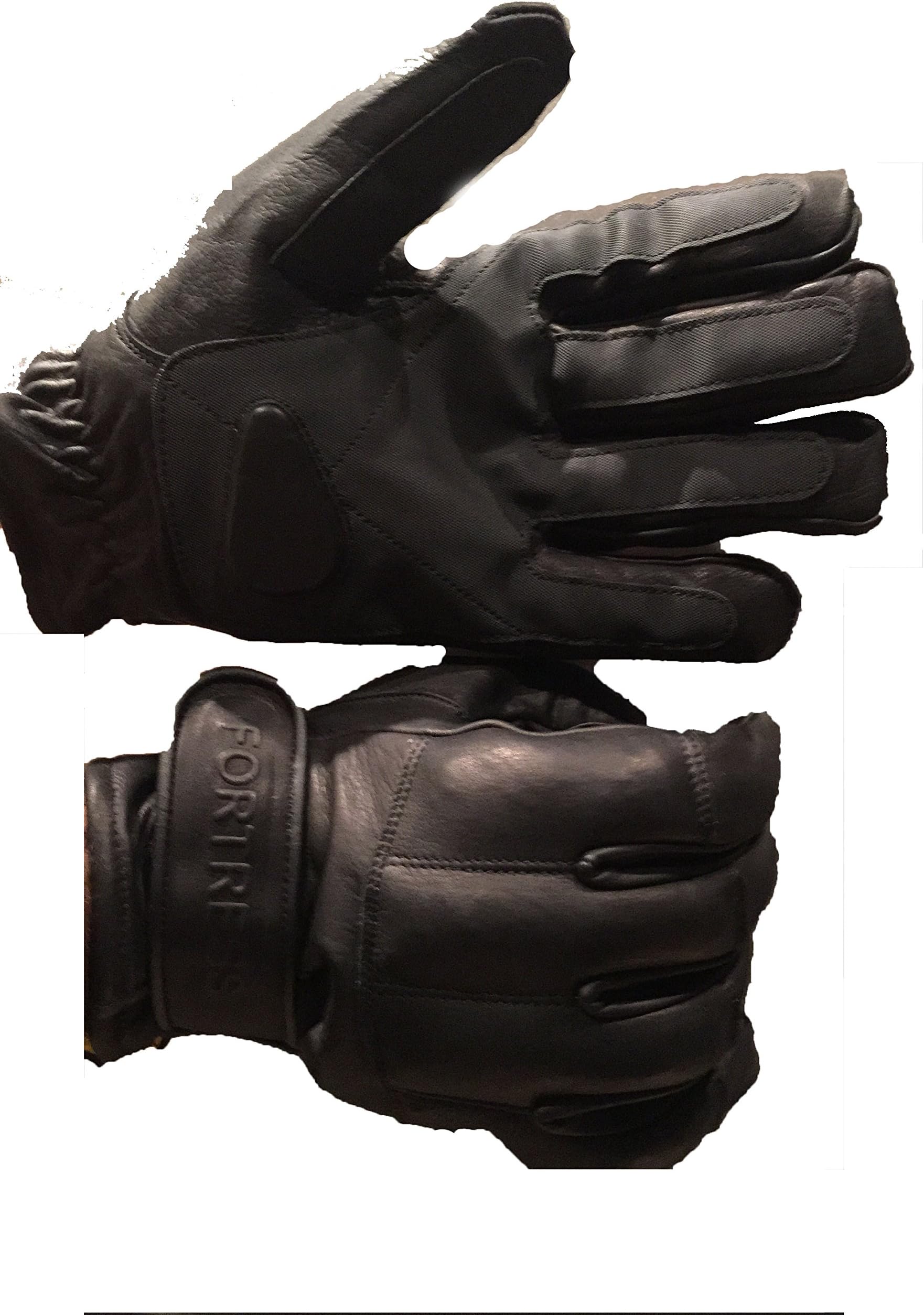 Black Leather/Reinforced with Kevlar slash resistant workwear glove/Lead Shots/Protect (XL)