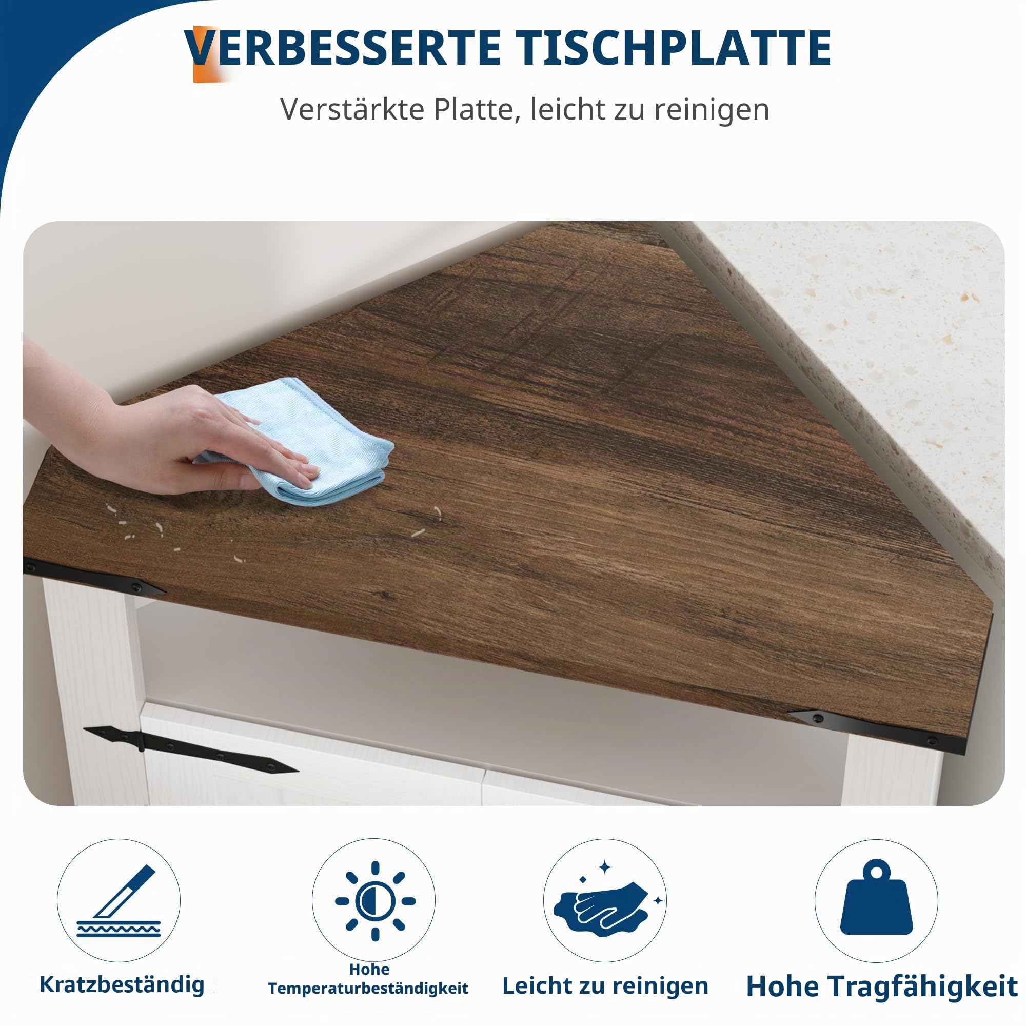 Kompakter Eckschrank Für Badezimmer, Modernes Badmöbel Mit Türen Aus Holz, Vielseitig Einsetzbar Als Badschrank, Küchenschrank Wohnzimmerregal, Möbel 56×38×82 h cm, Weiß