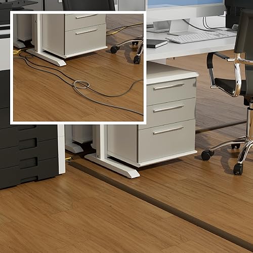 Miniatura 4 de D-Line Cubierta de cable de suelo de 6 pies, protector de cable, oculta los cables de extensión, protege los cables, evita viajes de cables, oculta
