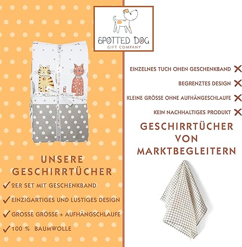 Miniatura 6 de SPOTTED DOG GIFT COMPANY Toallas de cocina para gatos, paquete de 2 toallas decorativas para platos, 100% algodón absorbente, juego de toallas de