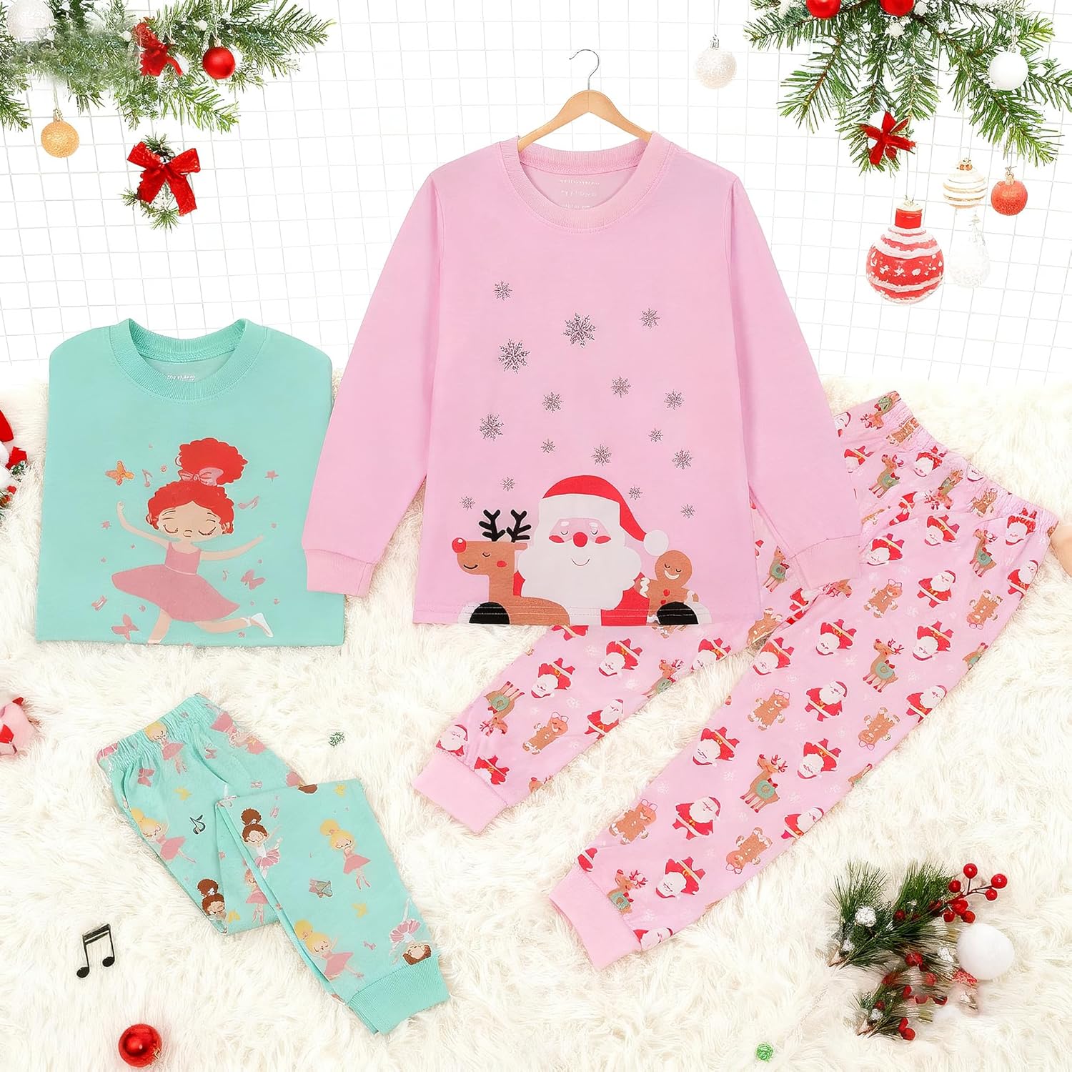 HYCLES Girls Christmas Pajamas Set for Kids 2-12T Girl Toddler Kids Pjs 2 Set - Image 7