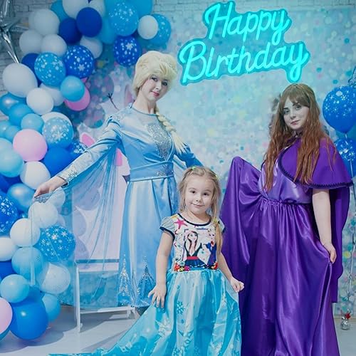 Miniatura 5 de Letrero de neón de feliz cumpleaños con interruptor regulable, letrero de neón de feliz cumpleaños para telón de fondo, alimentado por USB con luz