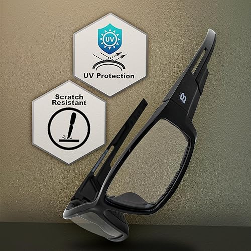 Miniatura 4 de Birdz Gafas de sol Swoop antiniebla acolchadas para motocicleta, 2 pares de gafas de equitación, montura negra con lentes transparentes y ahumadas