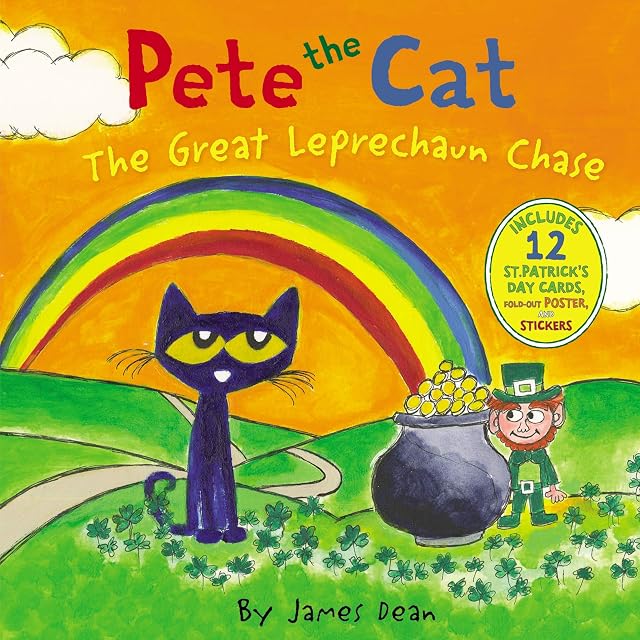 Portada de Pete the Cat: The Great Leprechaun Chase: Includes 12 St. Patrick's Day Cards, Fold-Out Poster, and Stickers!