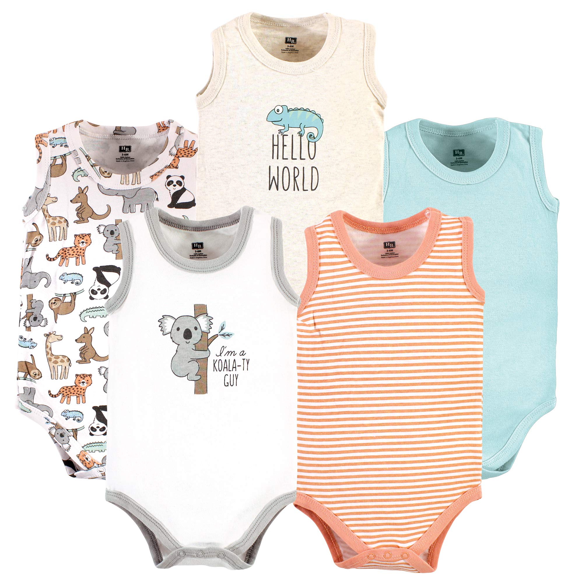 Hudson Baby Unisex Baby Cotton Sleeveless Bodysuits