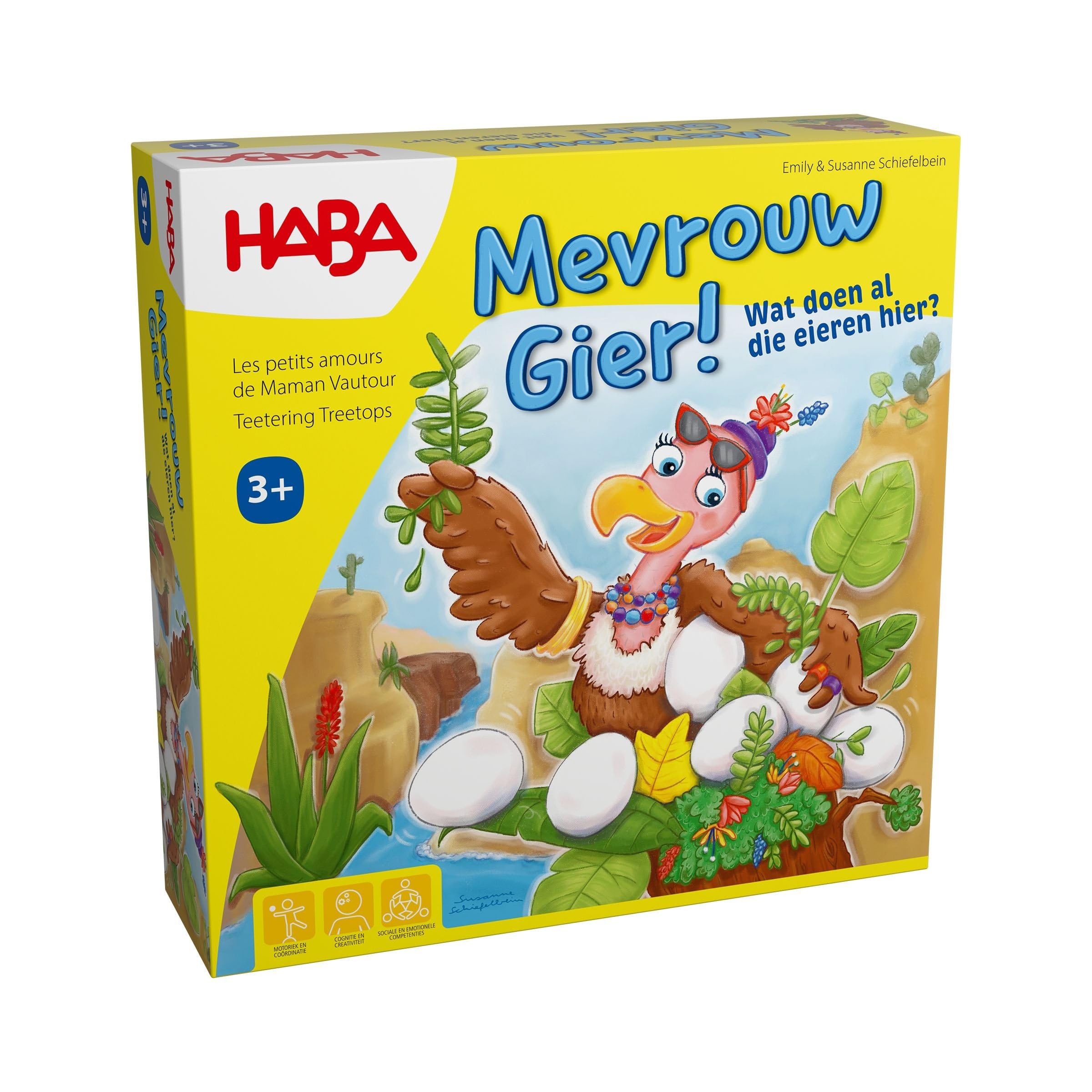 HABA Gioco da tavolo Frau Geier, emozionante gioco familiare per bambini.