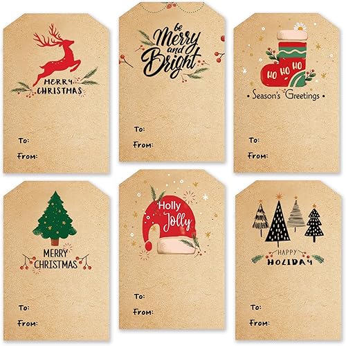 Etiquetas adhesivas de regalo de Navidad  120 etiquetas adhesivas de regalo de Navidad  Etiquetas de regalo de Navidad autoadhesivas  Etiquetas de