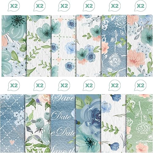 Miniatura 5 de Papel de álbum de recortes de doble cara de 12 x 12 pulgadas, papel de suministros de recortes de flores, papel de manualidades de decoupage, diario