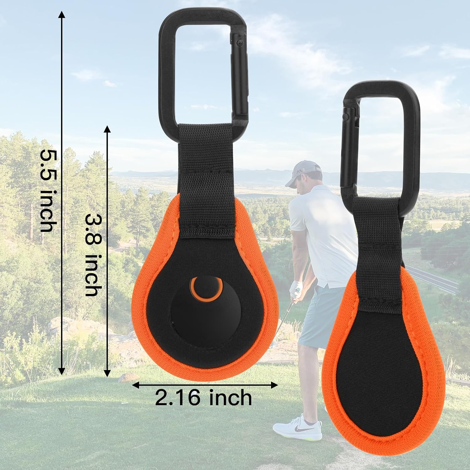 Xxerciz Protective Case Compatible with Bushnell Wingman 2 Golf GPS Speaker Remote Button Cover Holder with Carabiner, Lightweight Neoprene Replacement Protective Cover image 2