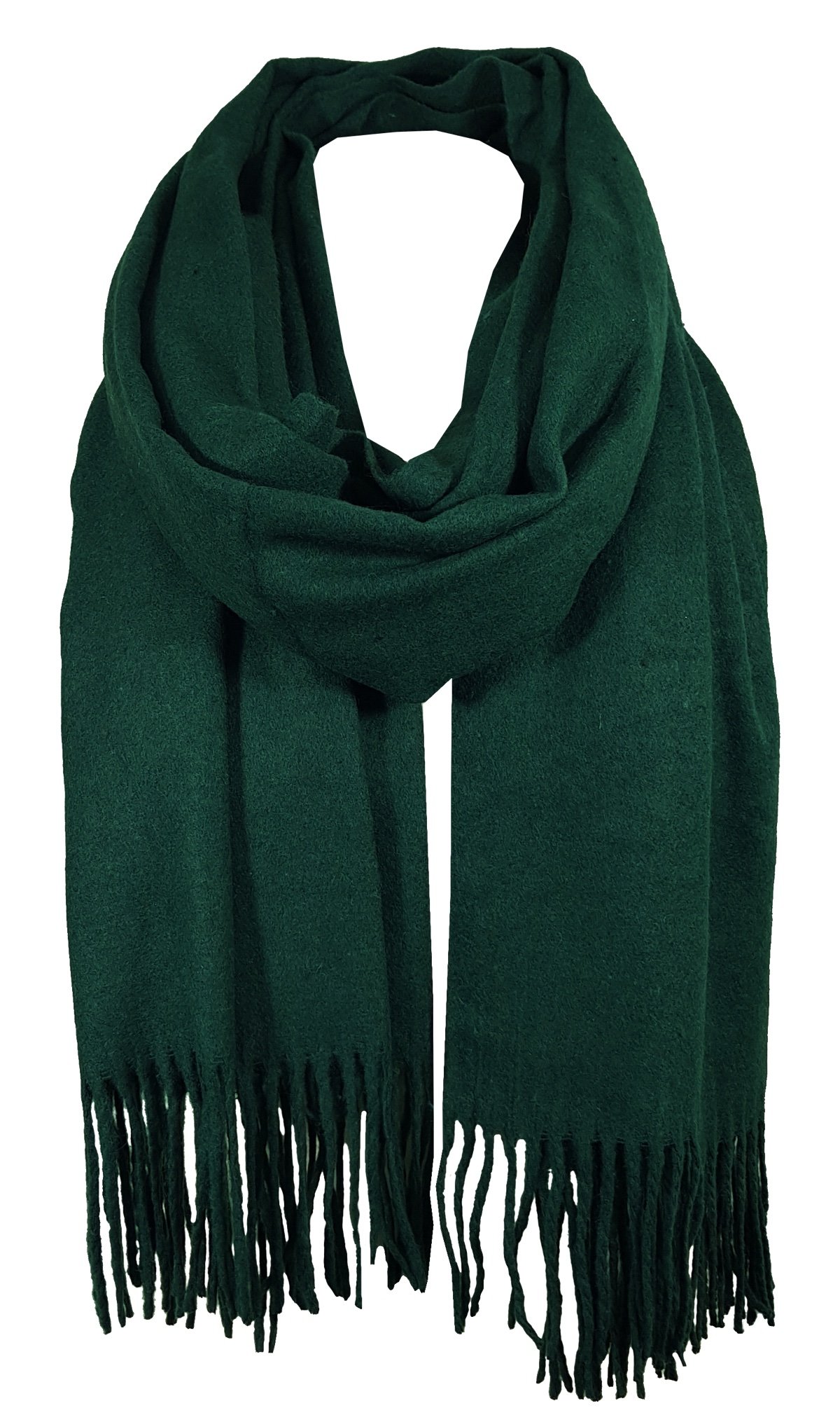 World Of Shawls Unisex Bottle Green Ladies Mens Wrap Shawl Scarf Blanket Thick Winter Warm (Bottle Green)