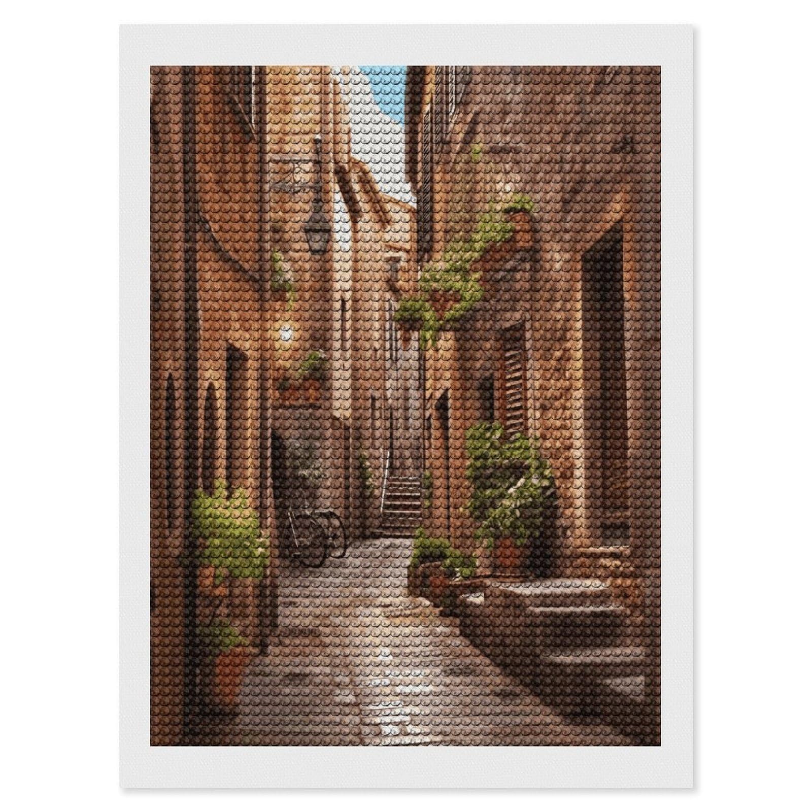 FekiLoot Italian Street Diamond Art Kits for Adults Diamond Painting Kits for Beginners DIY Diamond Art Kits Round Full Drill Diamond Dot Gem Painting for Home Wall Decor Gift 12"x16"