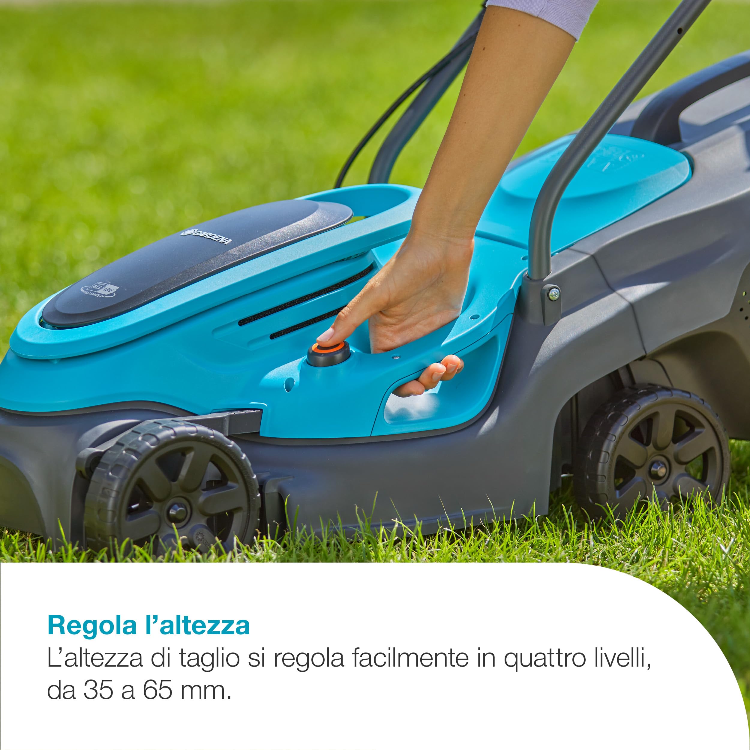 GARDENA EasyMax 32/18 V Tagliaerba ad alte prestazioni pronto all'uso con batteria P4A