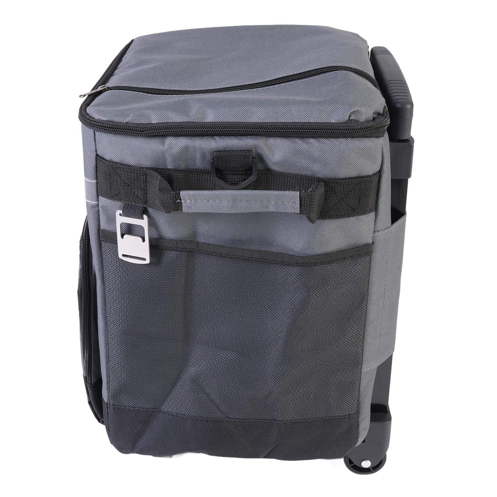 FILFEEL Glacière Roulante de 35 L avec Roulettes et Poignée, Sac Isotherme Souple pour le Camping en Plein Air, les Pique-niques et la Plage – Gris