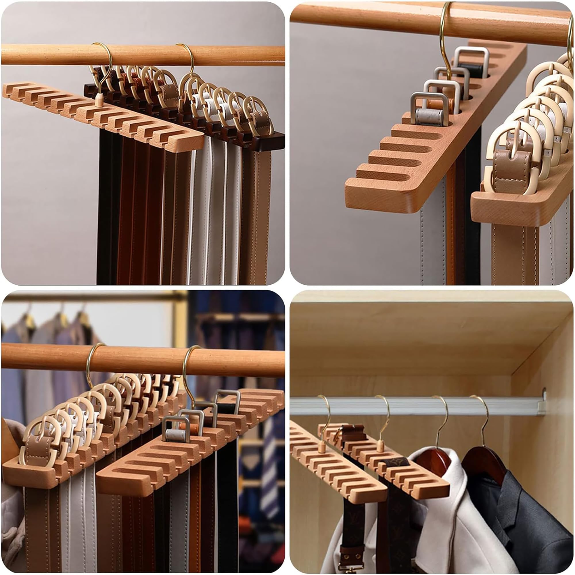 2 supporti per cravatta, per cintura, per armadio, legno, supporto per cintura, organizer per armadio, organizzazione e conservazione (YS, 12GE), FM2024KJ007A
