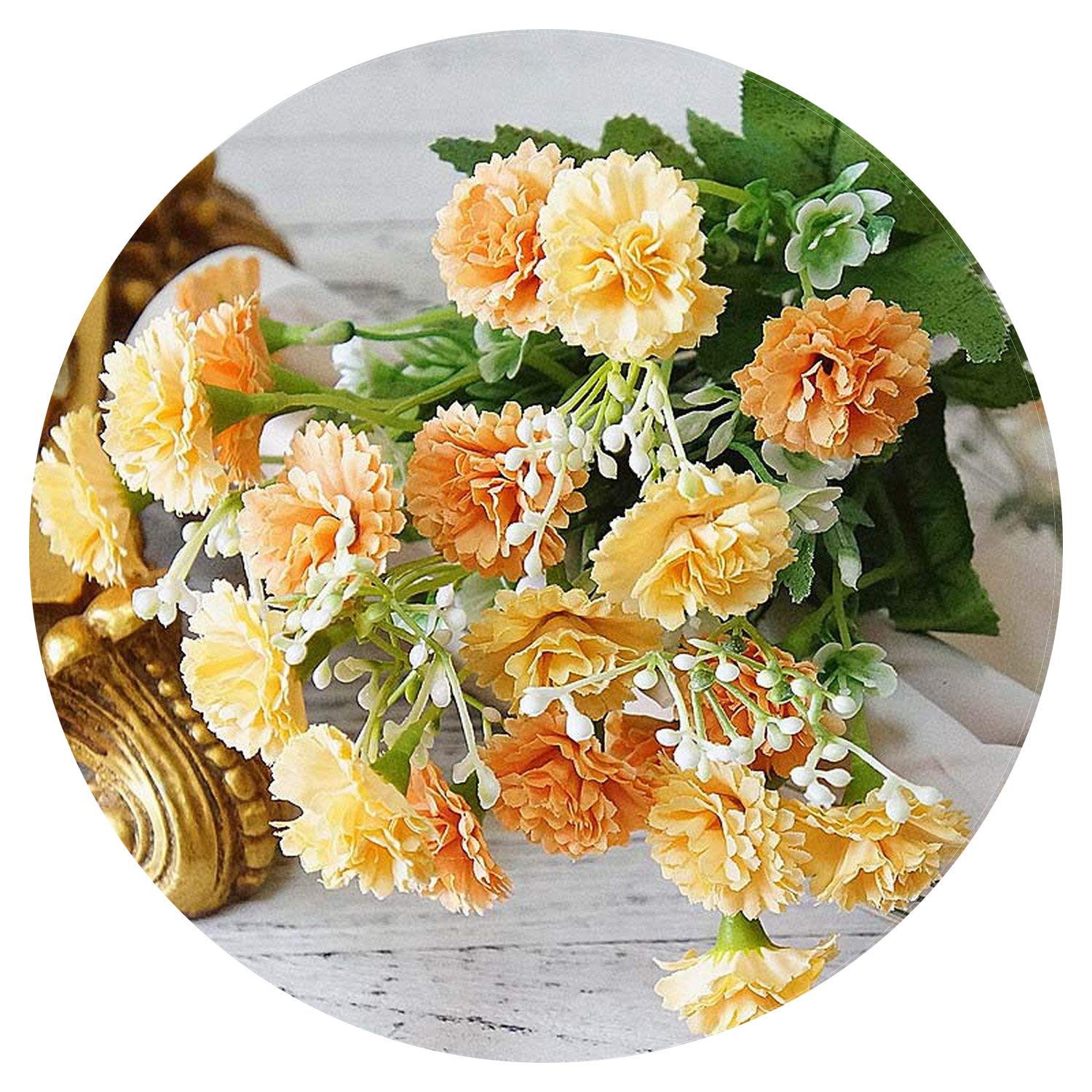 Artificial Flowers for Artificial Lilac Flowers White Small Silk 20 Heads Fake Flowers Bouquet Home Decor Christmas Party Wedding Decoration,Yellow Flowers