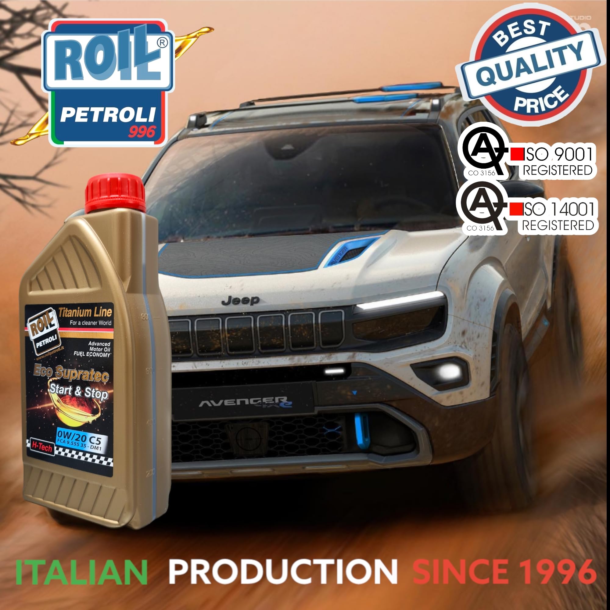 ROIL PETROLI 5 Litri di Eco SUPRATEC 0W/20 C5 - Lubrificante 100% Sintetico Fuel Economy