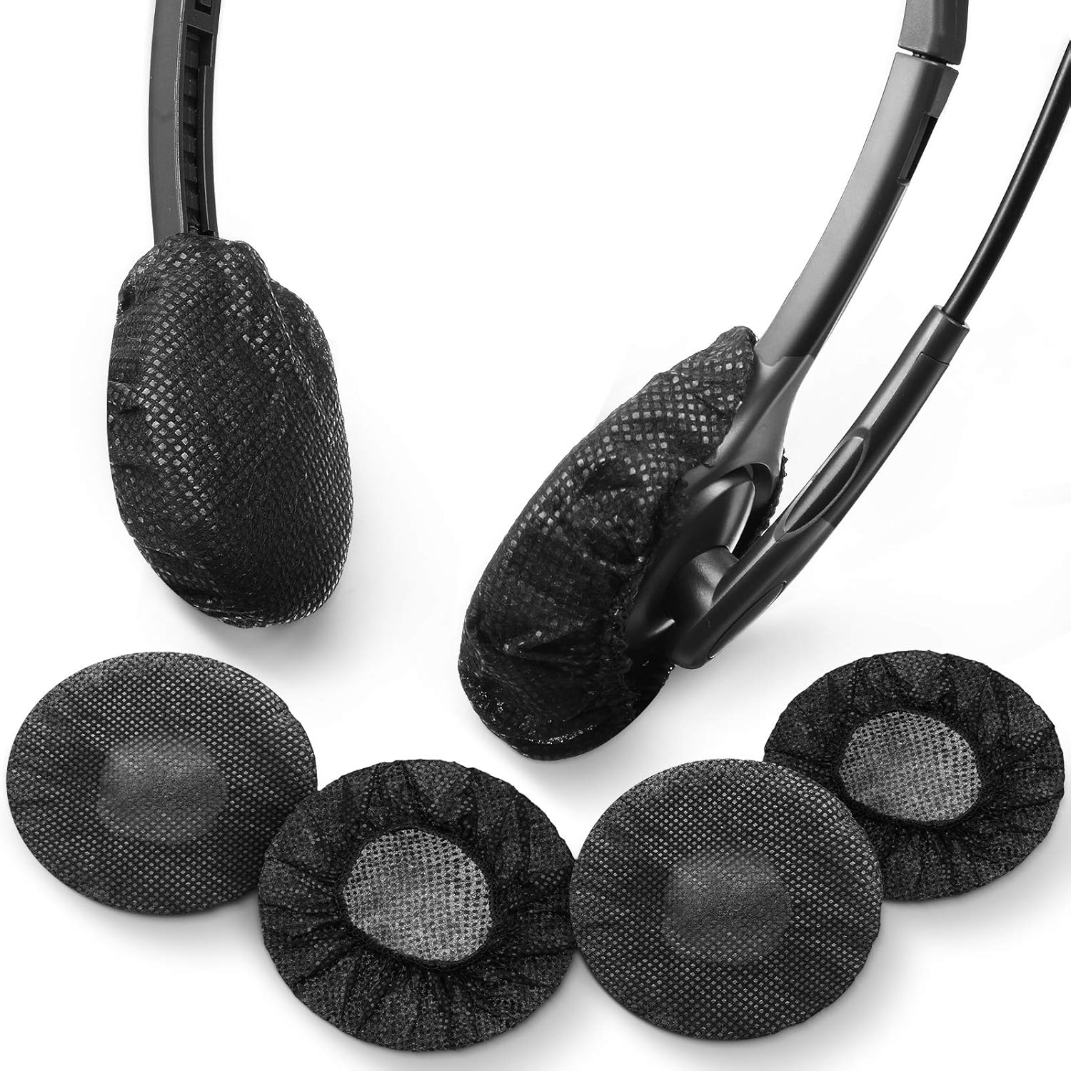 100 Pieces Headphone Ear Covers Disposable Earphone Overs