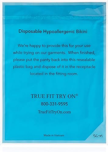 Miniatura 3 de True Fit Try On Bragas desechables de bikini Missy - Ropa interior desechable para vestidor y spa - Material hipoalergénico duradero - 25 unidades