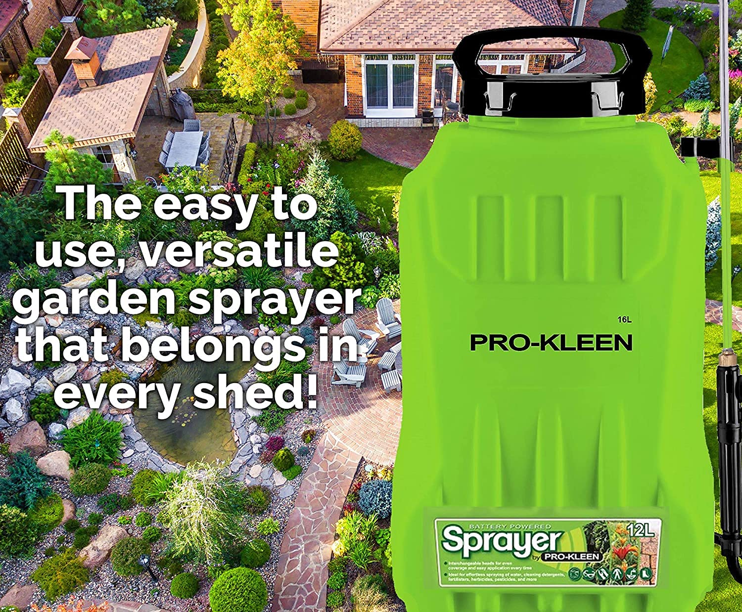 ProKleen Garden Pressure Sprayer Liion Battery Powered Backpack