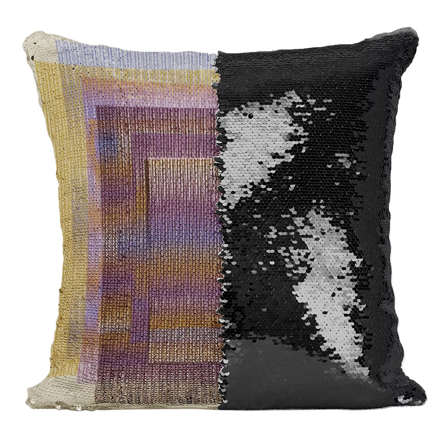 Coussin paillettes noir cromo pour illuminer votre canapé art moderne