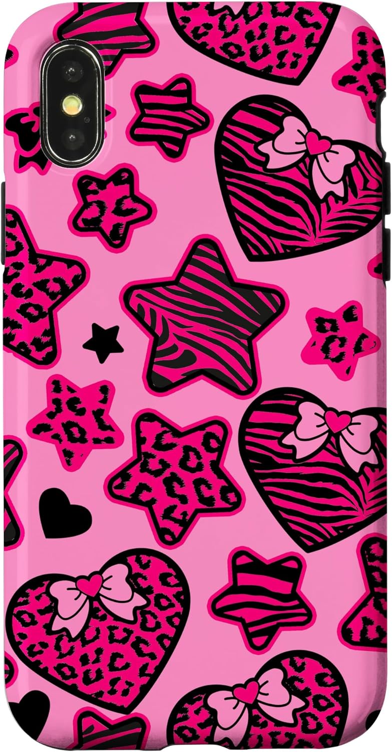 iPhone 11 McBling Aesthetic Pink Heart Star Leopard Zebra Y2K Bimbo Case