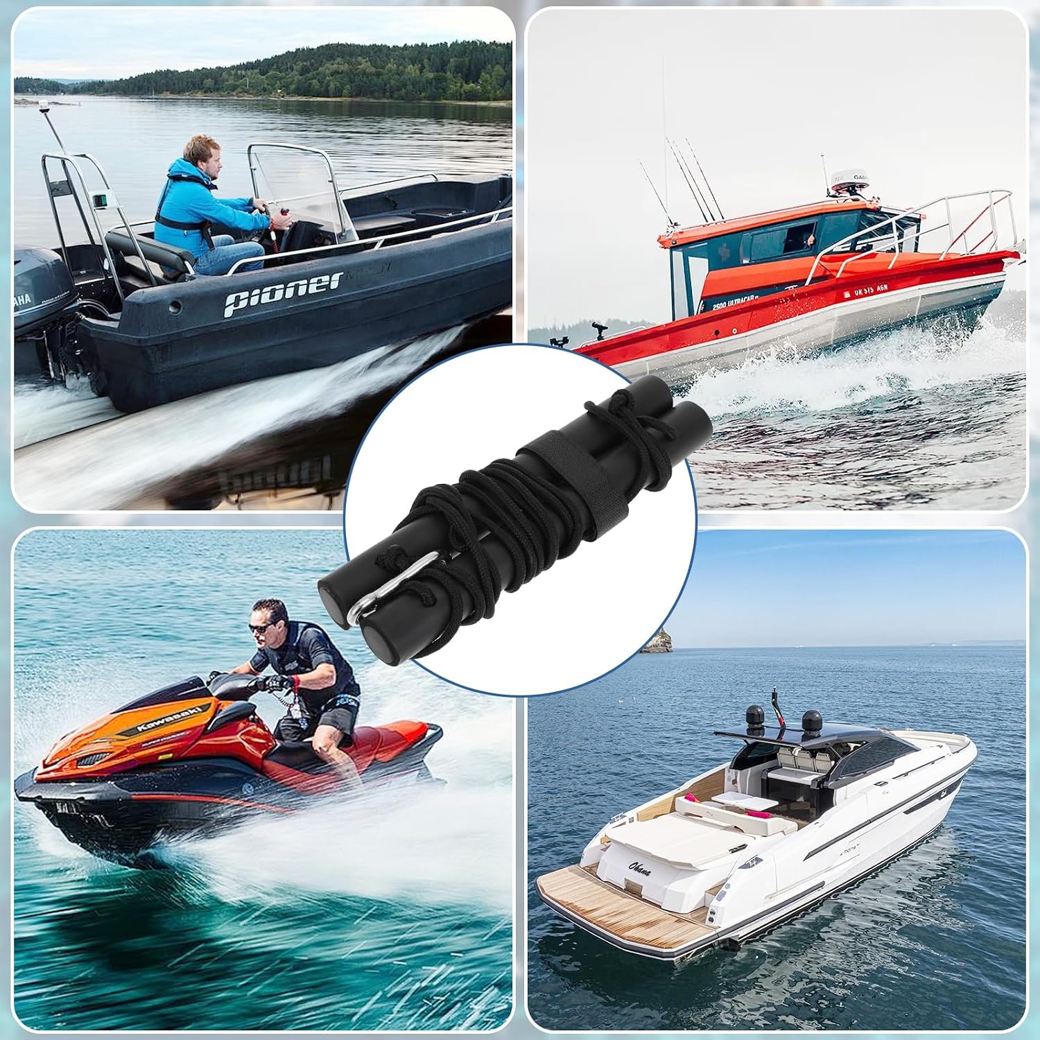 HFYYZZ 2 Step Boat Rope Ladder Portable Assist Rope Boat Boarding Outdoor Climbing Rope Ladder for Inflatable Boat Kayak Sailboat Motorboat Canoeing Fishing Boat