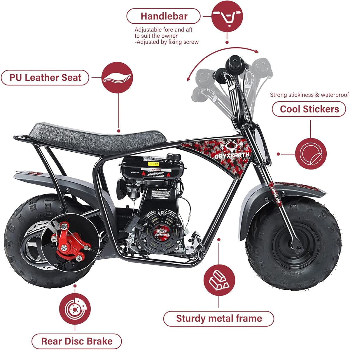 16/mo Finance Oryxearth Mini Dirt Bike for Kids, 105CC 4Stroke Gas Powered OffRoad