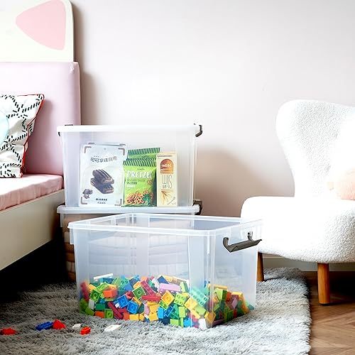 Miniatura 2 de Citylife - Paquete de 6 contenedores de almacenamiento de plástico de 58.1 cuartos de galón con tapas, contenedores de almacenamiento apilables