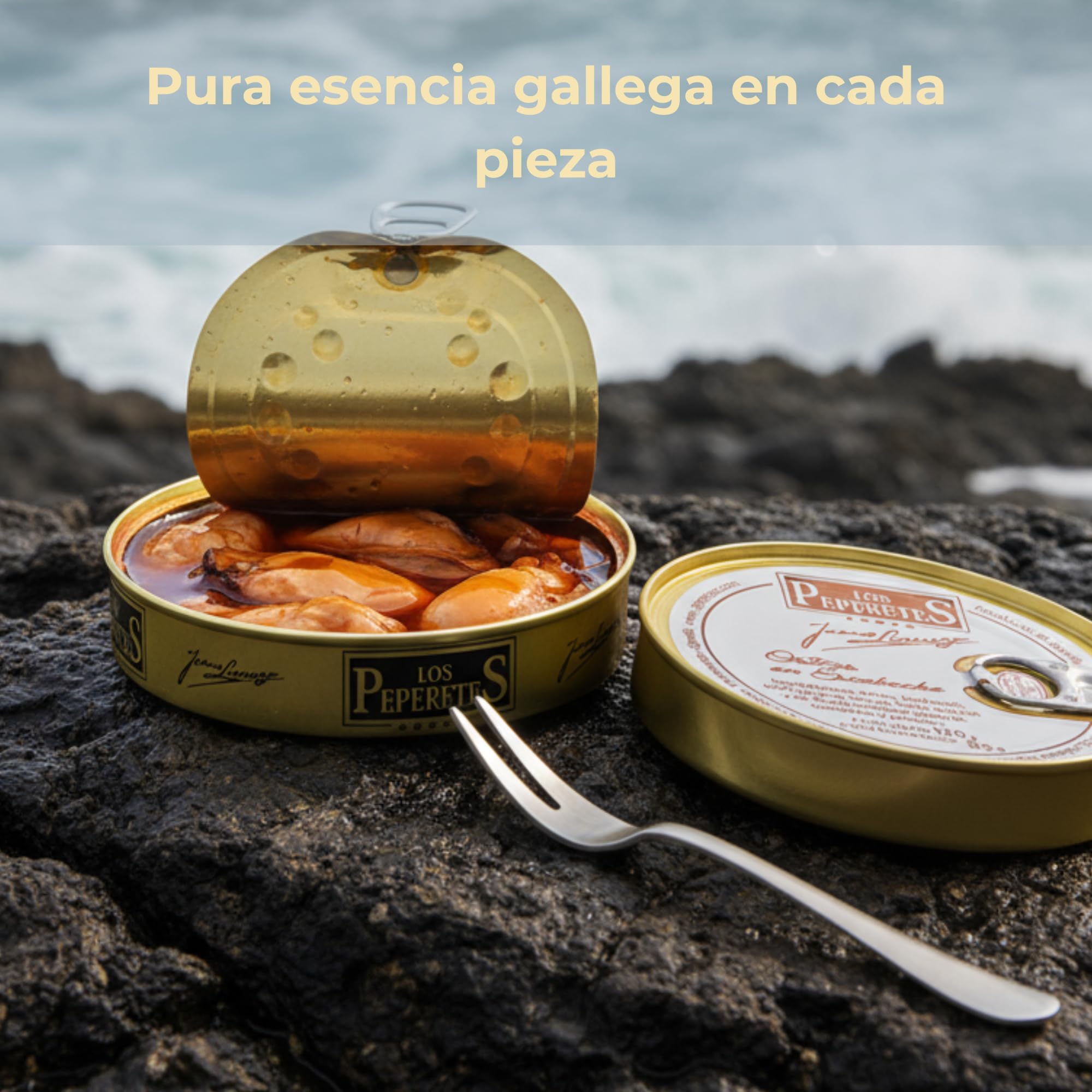 LOS PEPERETES Ostras del Atlántico 120 g Marisco Gallego Gourmet Conserva Artesanal