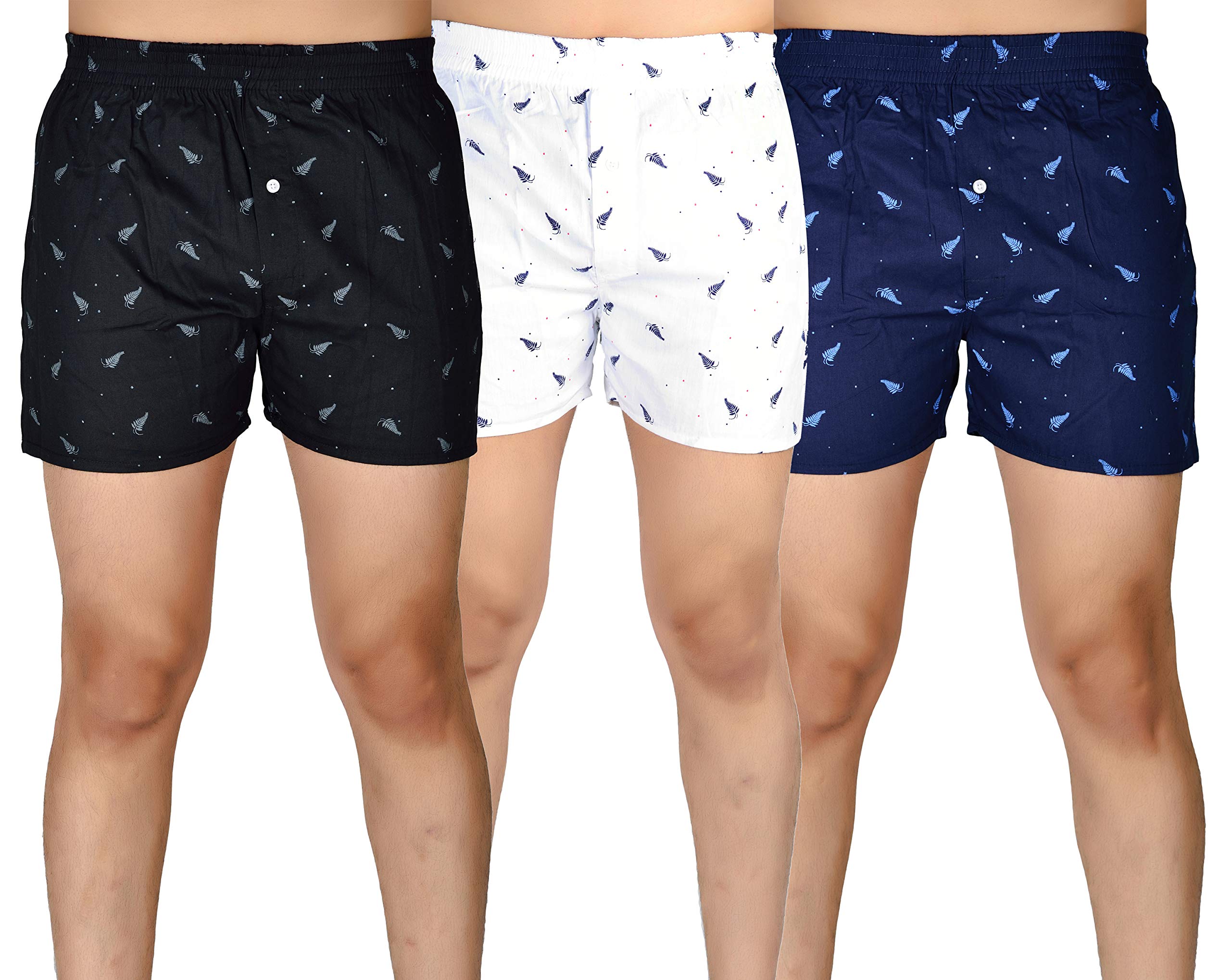 LEALDEALZMen's Cotton Boxer Pack of 3