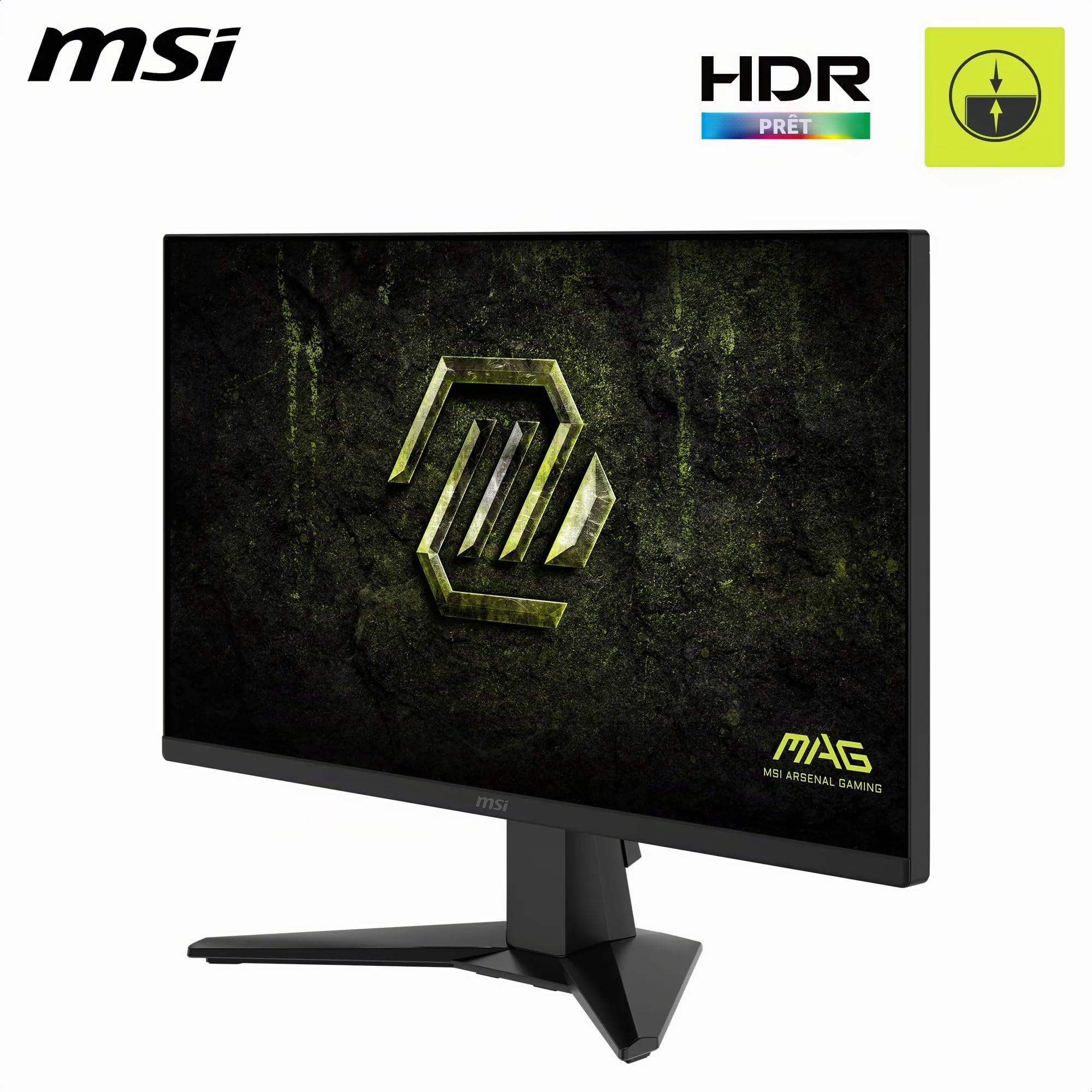 MSI MAG 245F X24 Écran Gaming 24,5'' FHD - Dalle Rapid IPS 1920 x 1080, 240 Hz / 0,5 ms, HDR Ready, AMD FreeSync™ Premium, AI Vision, HDMI 2.0b, DP 1.2a, Design sans Bordure, Compatible VESA, Noir