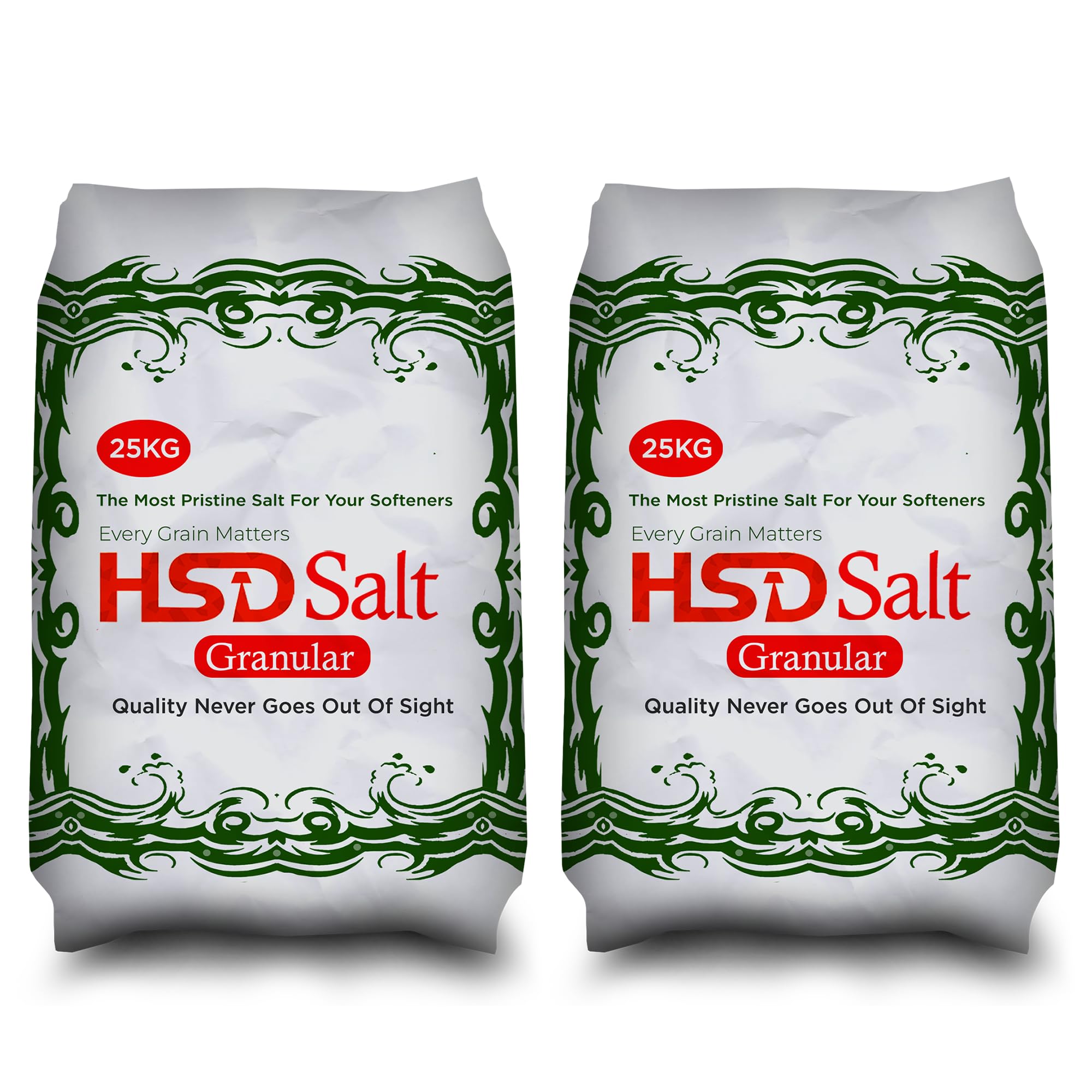 HSD SALT Granular 25Kg Water Softener Best For Laundry Kitchen Dish Washing | Compatible to All Water Softener Machines | Premium Food Grade 100% Genuine British Salt (2 Bag)