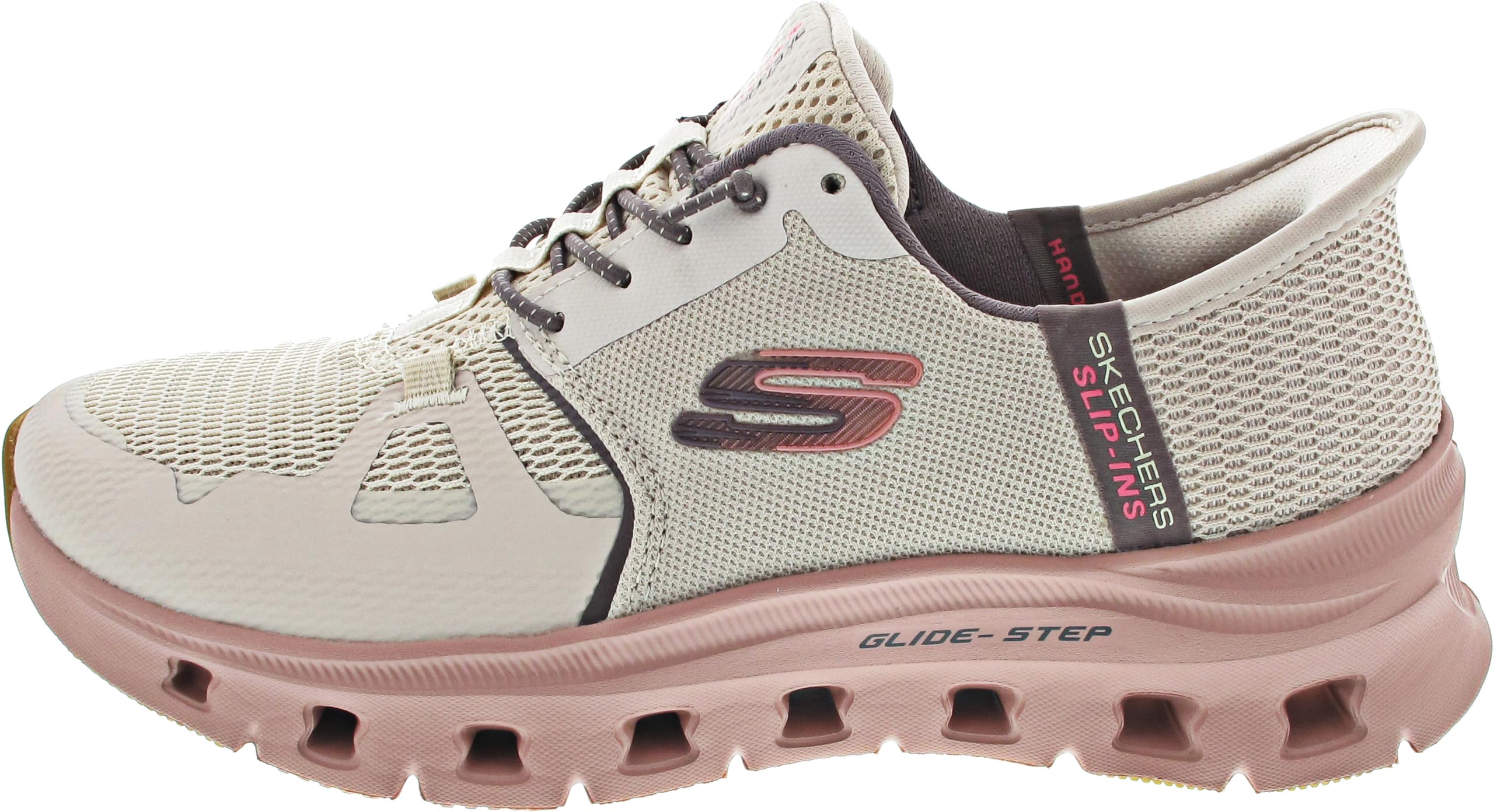 Skechers Women's Glide-Step Pro Sneaker, Taupe Mesh/Multi Trim, 6.5 UK