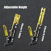 Vista 4 de Soporte de trípode para motocicleta, soporte de trípode de aluminio universal, soporte lateral de pie modificado, accesorios de motocicleta (dorado)