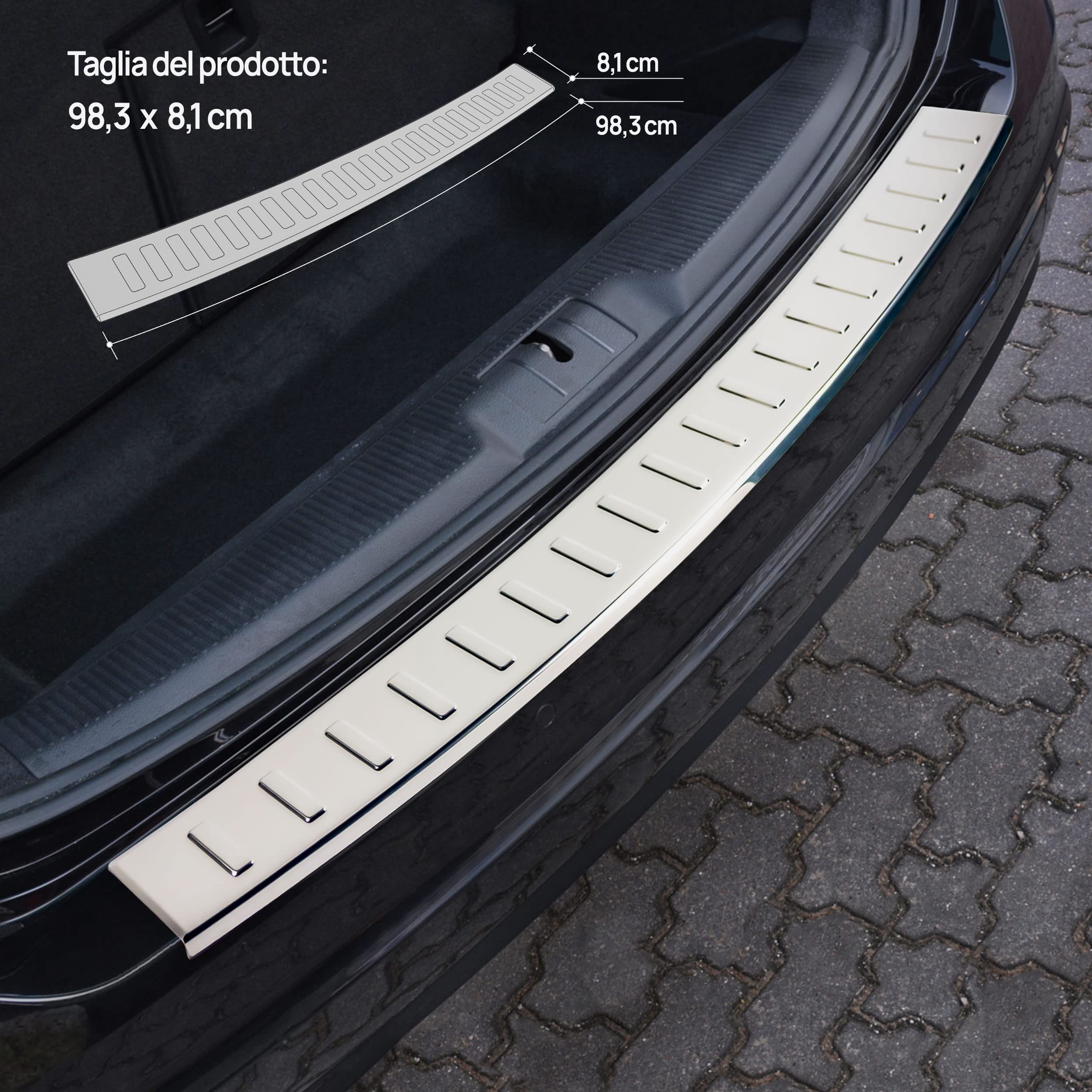 AVISA | Protezione Paraurti Posteriore | Compatibile con VW T-Roc 2017+; Acciaio Inossidabile, Spazzolato, Nero; Proteggi il Paraurti Posteriore della tua Auto dai Danni