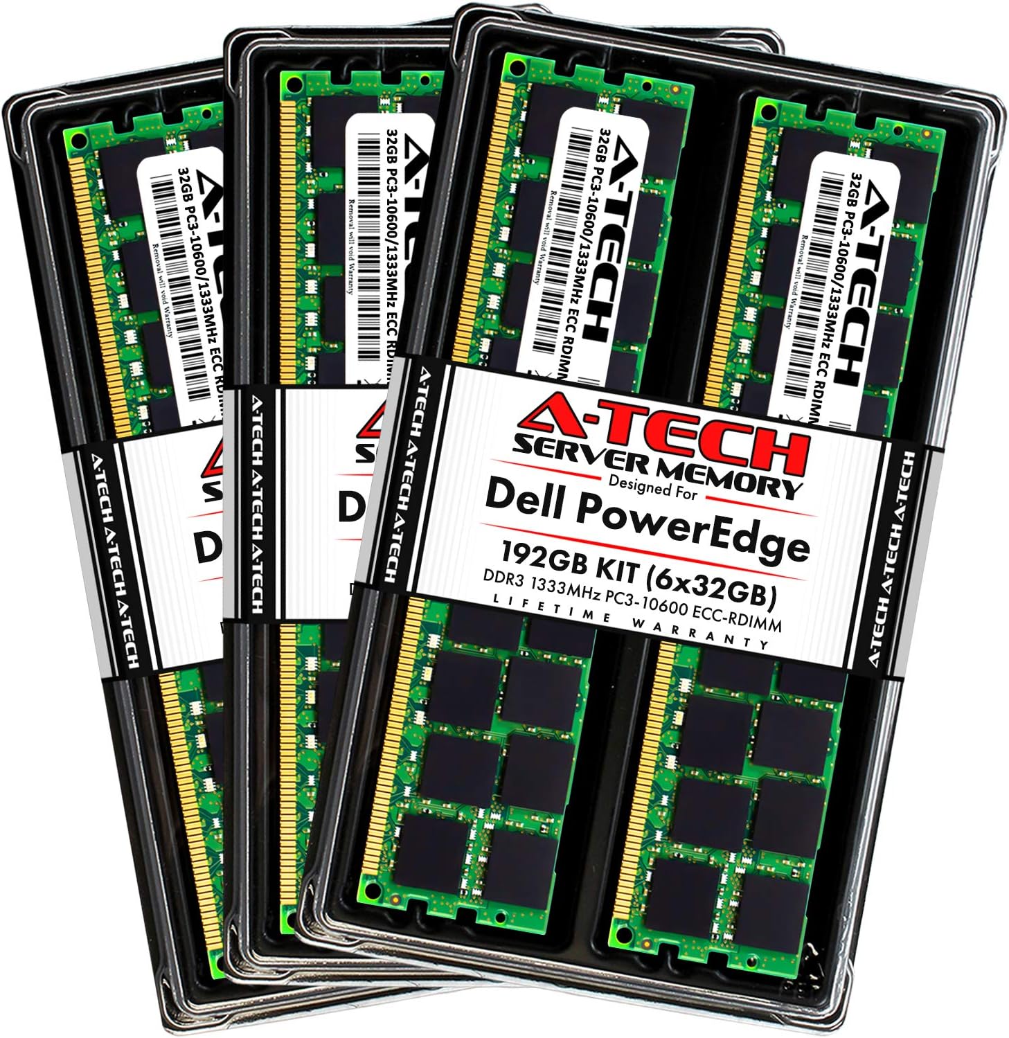A-Tech 64GB (2x32GB) RAM for Dell PowerEdge R320, R420, R420XR, R520, R620, R720, R720XD, R820, R920 | DDR3 1333MHz ECC-RDIMM PC3-10600 4Rx4 1.5V ECC Registered DIMM Server Memory Upgrade Kit