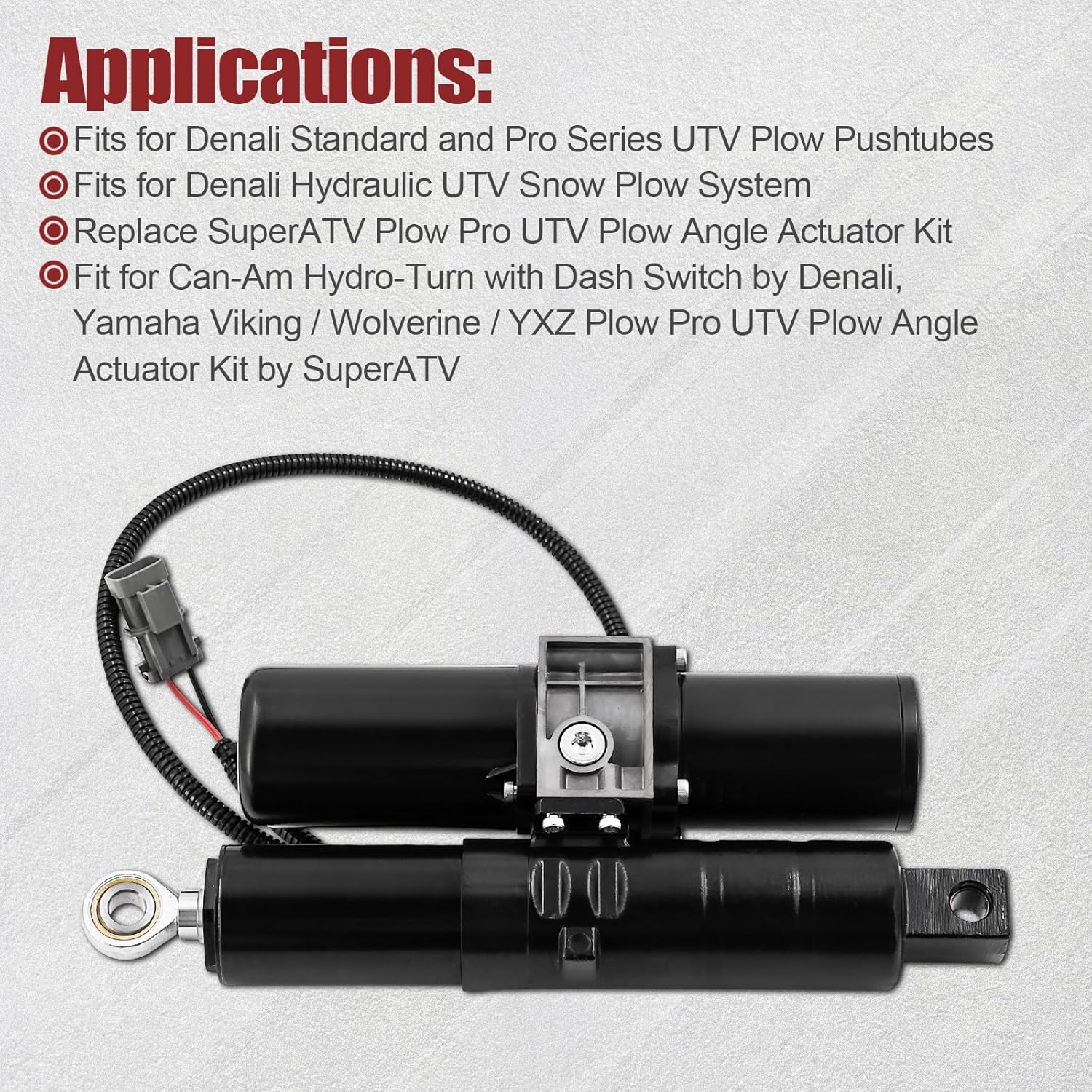 FY023 Hydraulic UTV Snow Plow System Actuator Fits for Denali Standard Pro Series UTV Plow Pushtubes SuperATV Plow Pro UTV Plow