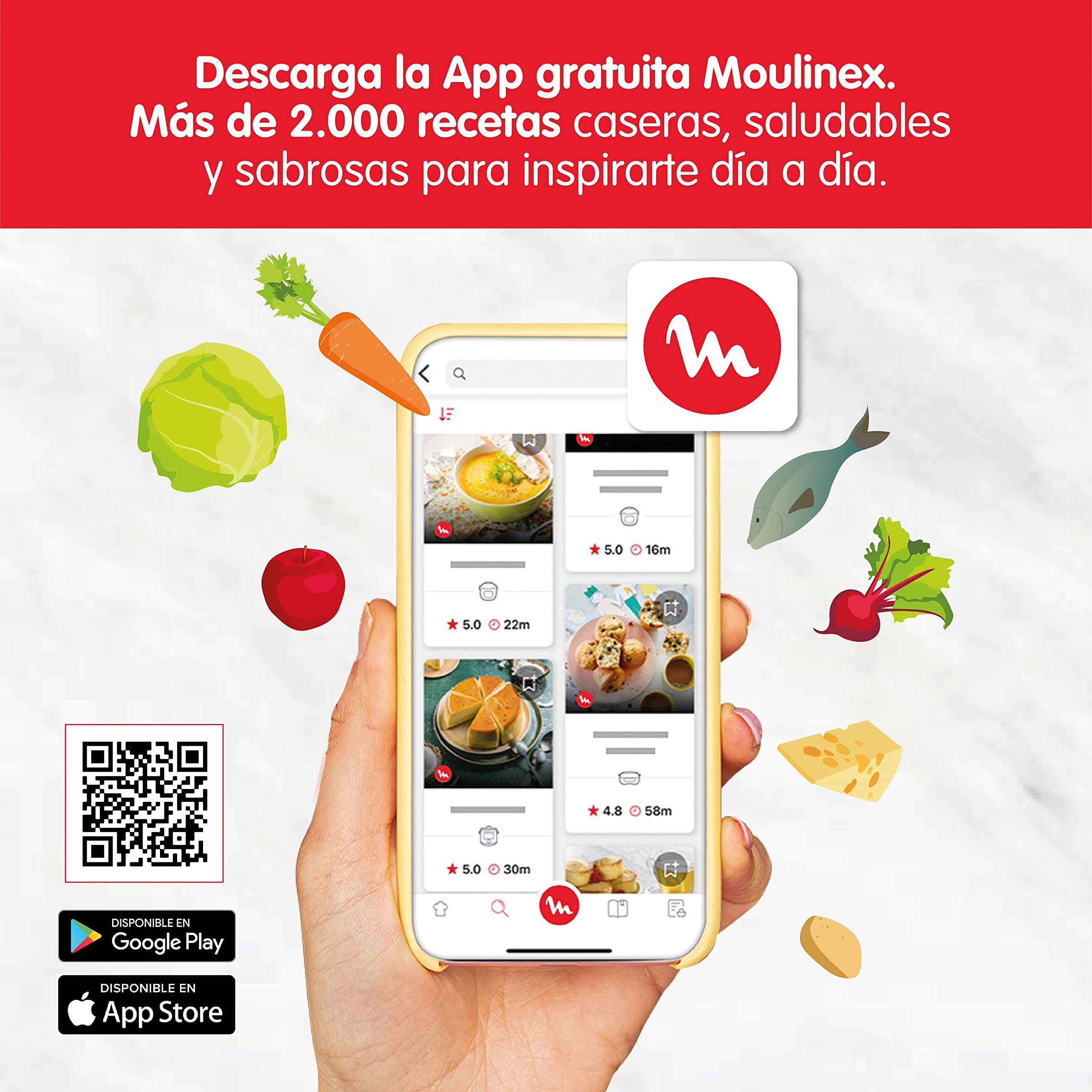 Moulinex Easy Fry & Grill 4.2L EZ505D Freidora de Aire Sin Aceite 2 en 1 para Freír o a la Parrilla (Reacondicionado)