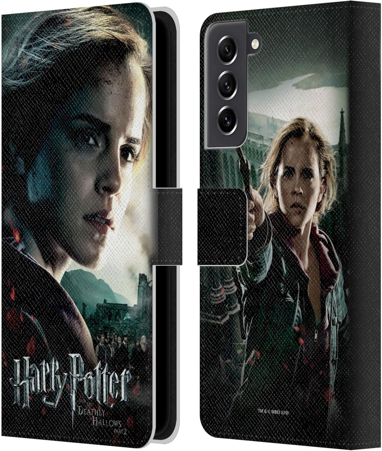 Head Case Designs Officially Licensed Harry Potter Hermione Granger Deathly Hallows VIII Leather Wallet Case Compatible with Samsung Galaxy S21 FE 5G